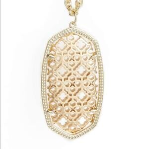 Kendra Scott Rae Pendant Necklace Filigree Gold Elegant ~ Box & Bag Included